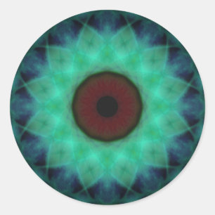 Pegatina Redonda Ojo Verde azulado del mal