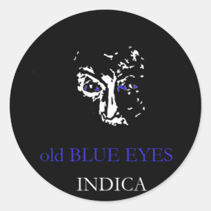PEGATINA REDONDA OJOS AZULES VIEJOS INDICA