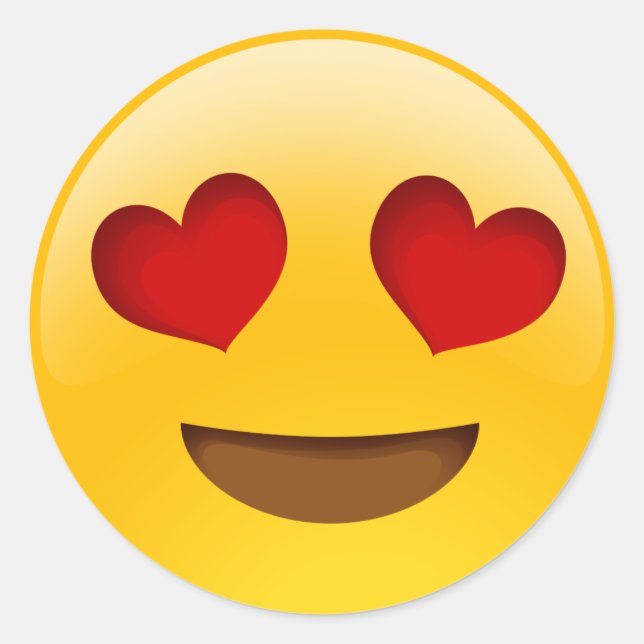 Pegatina Redonda ojos cardíacos pegatinas de emoji (Anverso)