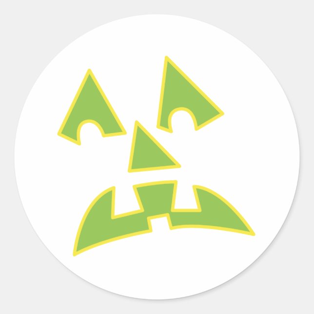 Pegatina Redonda ojos de calabaza cara de jack-o-lantern (Anverso)