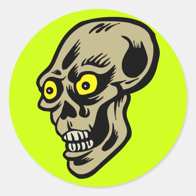 Pegatina Redonda ojos de cráneo (Anverso)