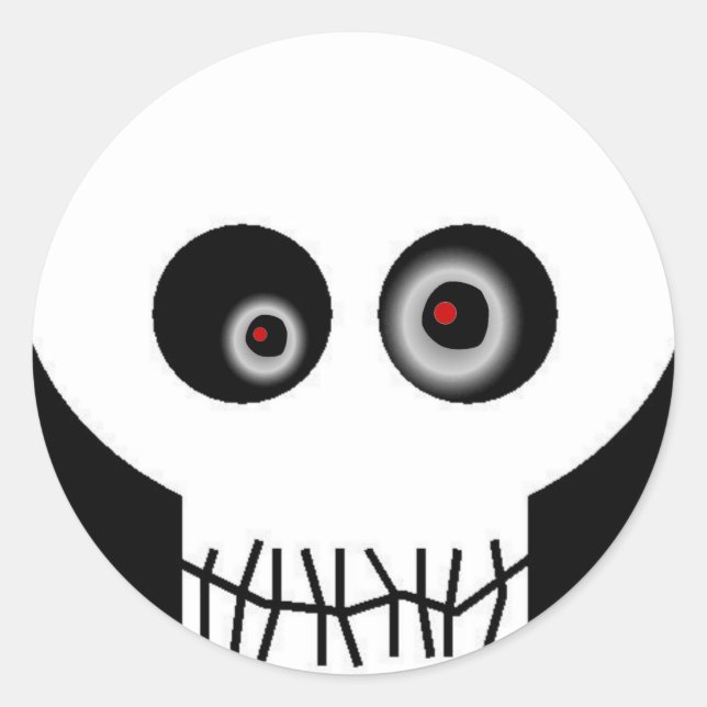 Pegatina Redonda Ojos de cráneo 2 (Anverso)