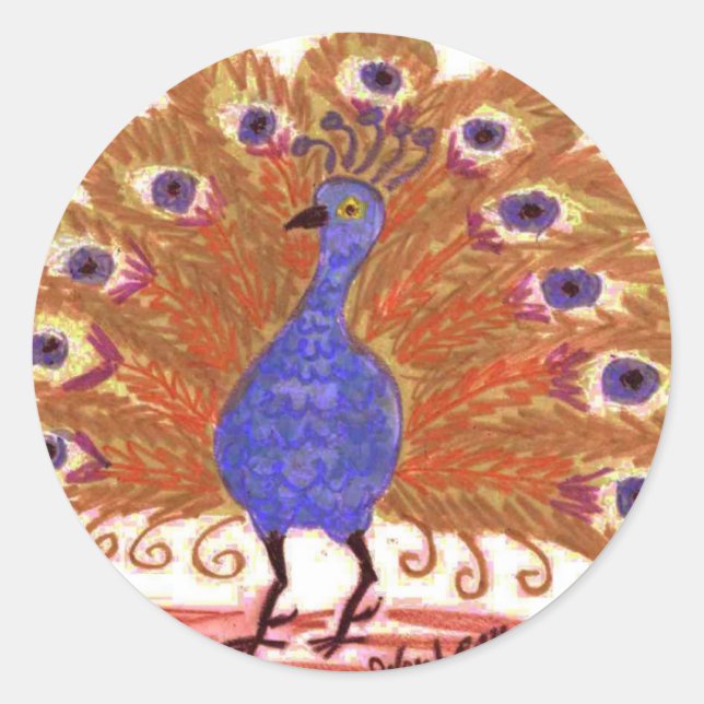 Pegatina Redonda Ojos de la India (marrón) (Anverso)