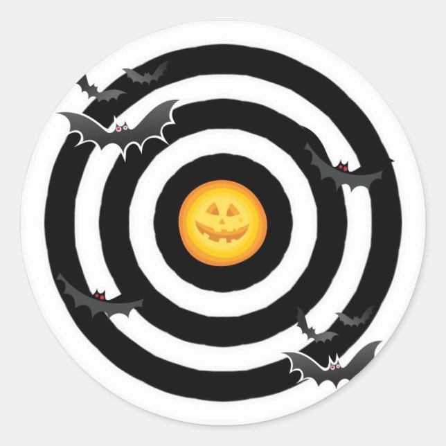 Pegatina Redonda Ojos de murciélagos y toros (Anverso)