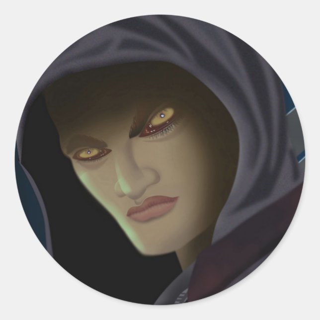 Pegatina Redonda Ojos de vampiro (Anverso)