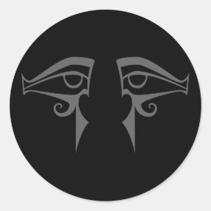 Pegatina Redonda ojos egipcios horus y isis