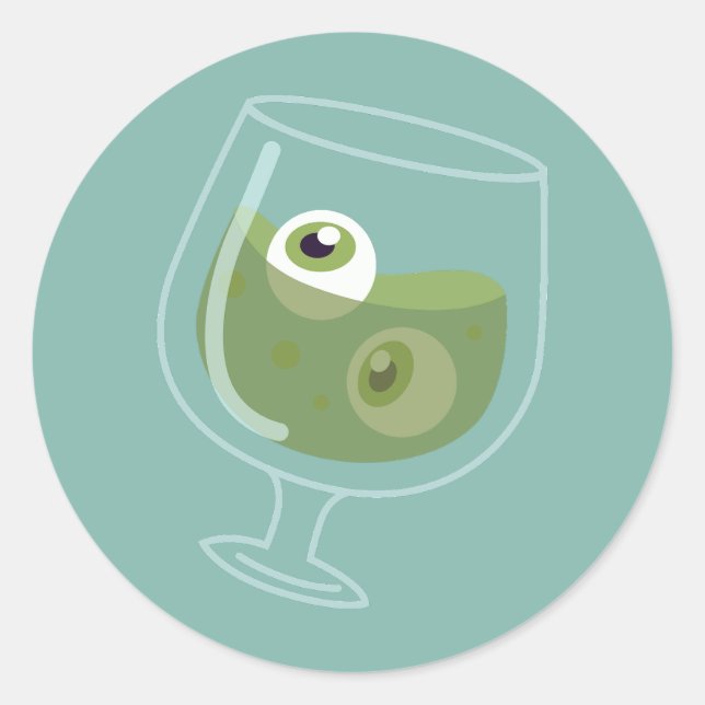 Pegatina Redonda ojos espeluznantes en los ojos espeluznantes de lo (Anverso)