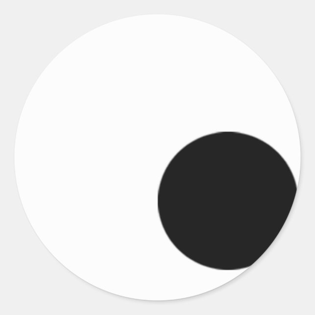 Pegatina Redonda Ojos mirando hacia abajo a la derecha (Anverso)