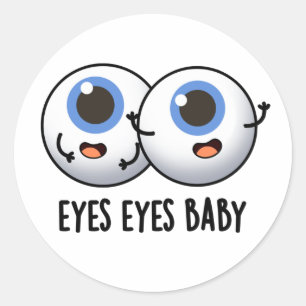 Pegatina Redonda Ojos Ojos Bebé Funny Ice Eyeballs Pun