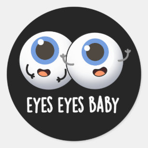 Pegatina Redonda Ojos Ojos Bebé Funny Ice Eyeballs Pun