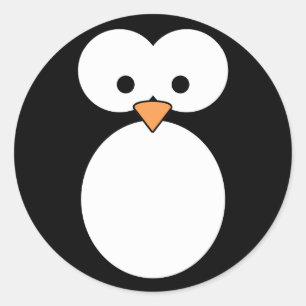 Pegatina Redonda Ojos pingüinos