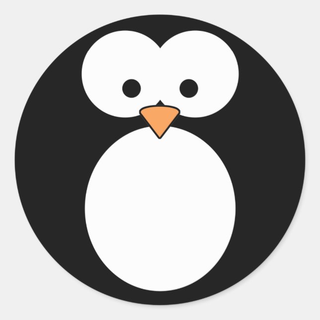 Pegatina Redonda Ojos pingüinos (Anverso)