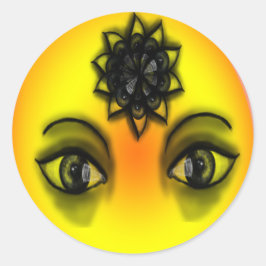 Pegatina Redonda Ojos solares
