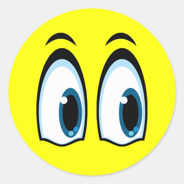 PEGATINA REDONDA OJOS SORPRENDIDOS (Anverso)