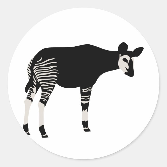 Pegatina Redonda Okapi (Anverso)