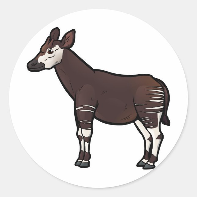 Pegatina Redonda Okapi (Anverso)