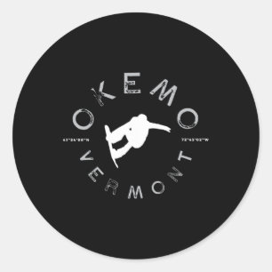Pegatina Redonda Okemo Mountain Vermont Grave Snowboard T