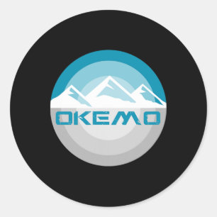 Pegatina Redonda Okemo Mountain Vermont Retro Vintage Snowboard Ski