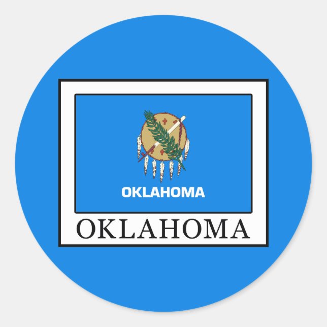 Pegatina Redonda Oklahoma (Anverso)