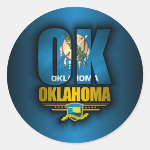 Pegatina Redonda Oklahoma (OK)