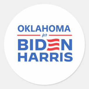 Pegatina Redonda Oklahoma para Biden Harris