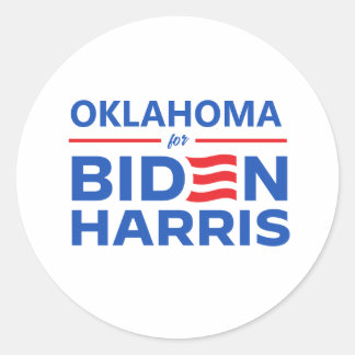 Pegatina Redonda Oklahoma para Biden Harris