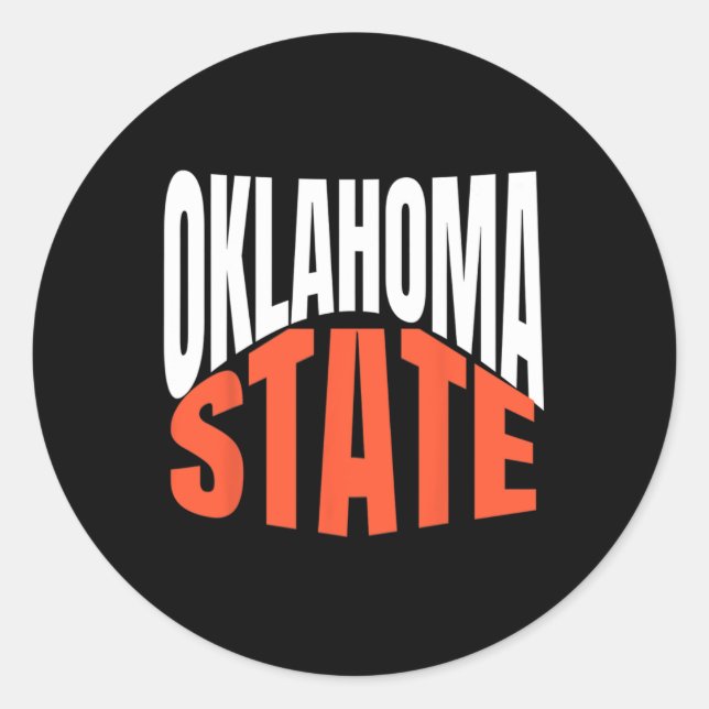 Pegatina Redonda Oklahoma State  (Anverso)