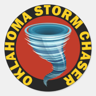 Pegatina Redonda Oklahoma Storm Chaser
