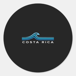 Pegatina Redonda Olas de Costa Rica Vintage Hombres Mujeres Niñas N