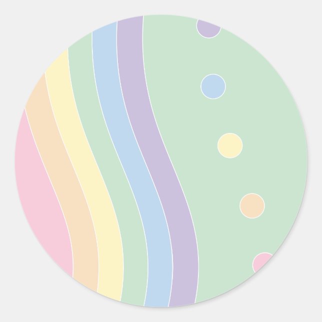 Pegatina Redonda Olas de luz (caudal) (Anverso)