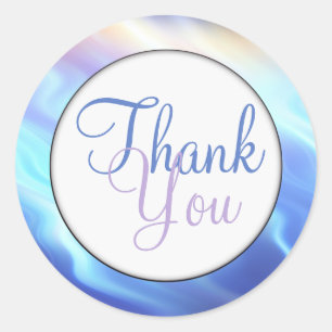 Pegatina Redonda Olas turquesas de Serene Aqua