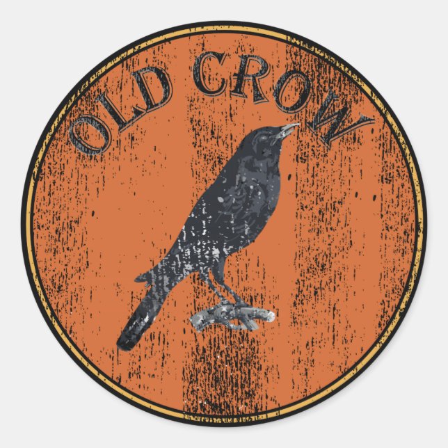 Pegatina Redonda Old Crow - Old Geezer (Anverso)
