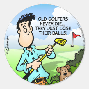 Pegatina Redonda Old Golfer