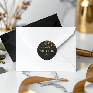 Pegatina Redonda Old Hollywood Glam Sweet 16 ID1108