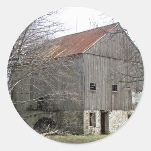 Pegatina Redonda Old Pennsylvania Bank Barn