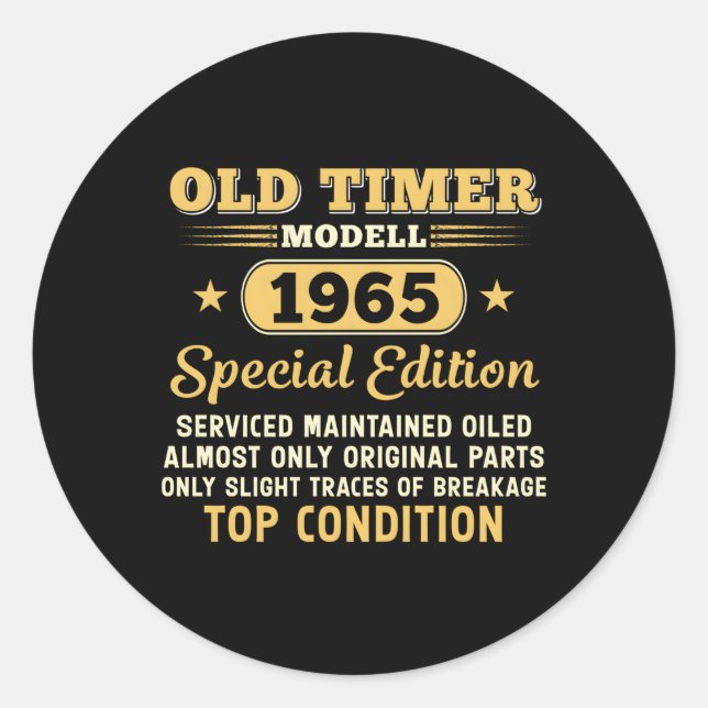 Pegatina Redonda Old Timer Modell 1965 Special Edition (Anverso)