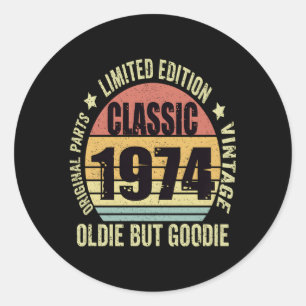 Pegatina Redonda Oldi De 1974 Pero Es 49