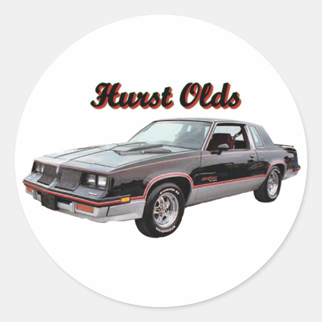 Pegatina Redonda Olds: Hurst (Anverso)