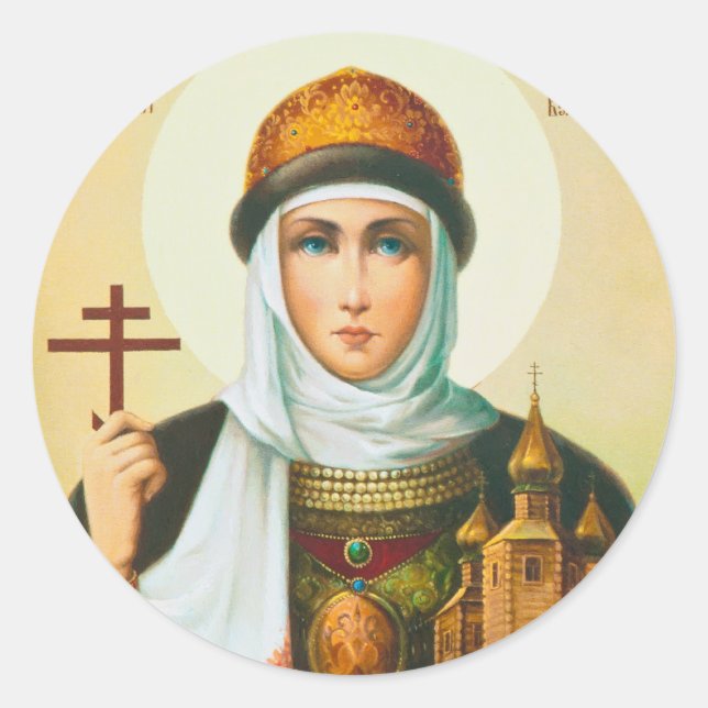 Pegatina Redonda Olga (Anverso)