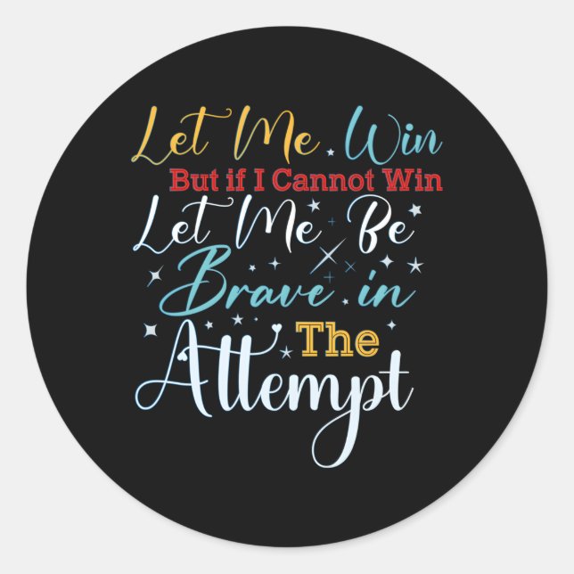 Pegatina Redonda Olimpiadas especiales me permiten ganar (Anverso)