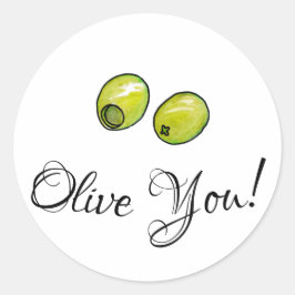 Pegatina Redonda Oliva