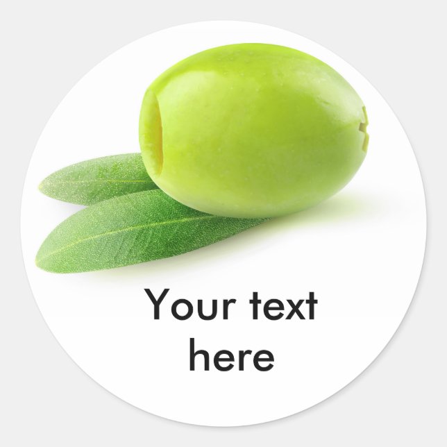 Pegatina Redonda Oliva verde (Anverso)