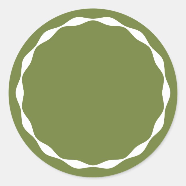 Pegatina Redonda Olive Green Blank Circle Custom Spice Sticker (Anverso)