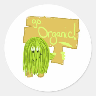 Pegatina Redonda Olive Green Go Organic