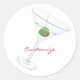 Pegatina Redonda Olive Martini Thunder_Cove