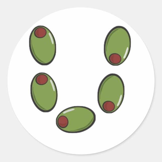 Pegatina Redonda Olive u (Anverso)