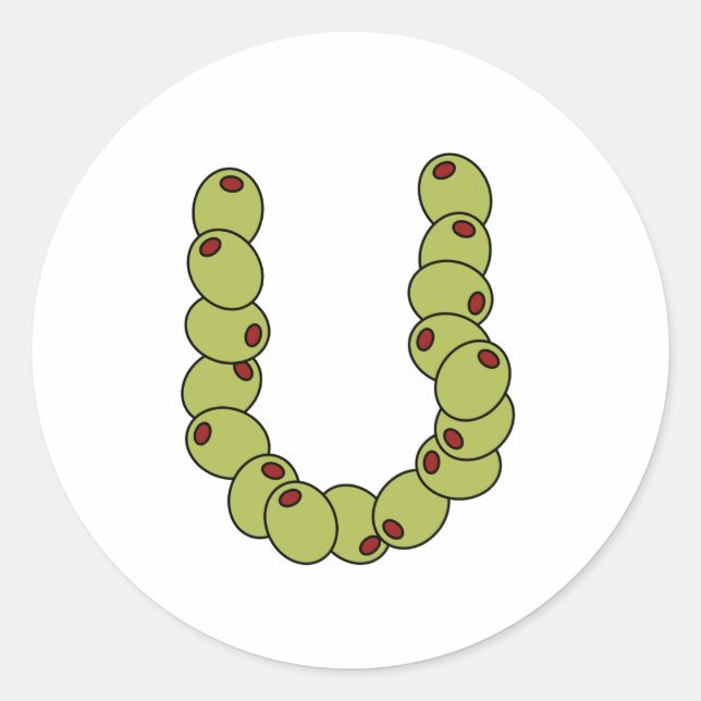 Pegatina Redonda Olive You "I love you" (Anverso)