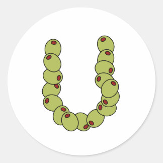 Pegatina Redonda Olive You "I love you"