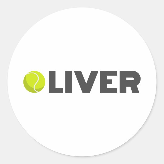 Pegatina Redonda Oliver Tennis (Anverso)