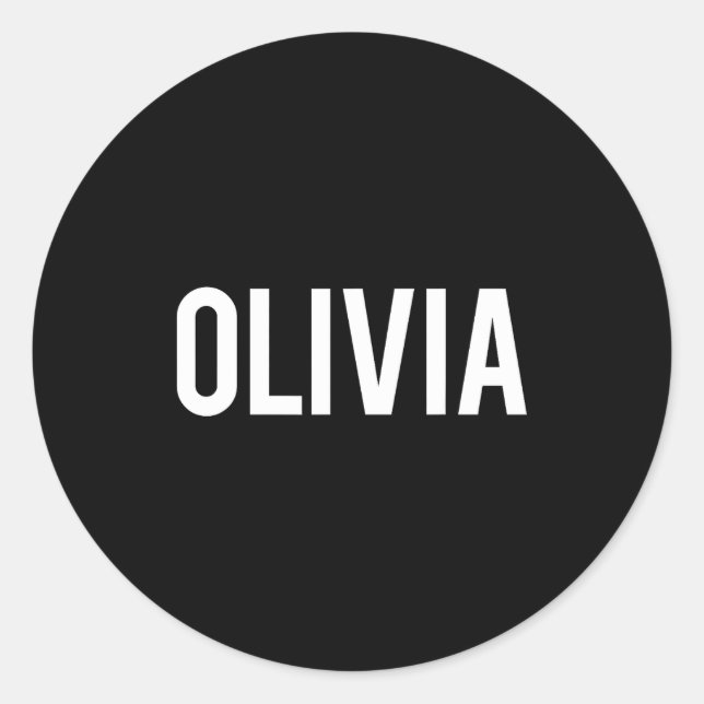 Pegatina Redonda Olivia - Cool New Funny Name Fan Gift Tee  (Anverso)